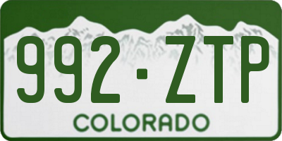 CO license plate 992ZTP