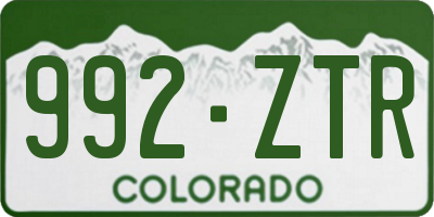 CO license plate 992ZTR