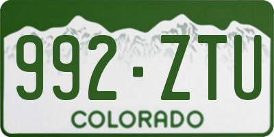 CO license plate 992ZTU