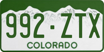 CO license plate 992ZTX