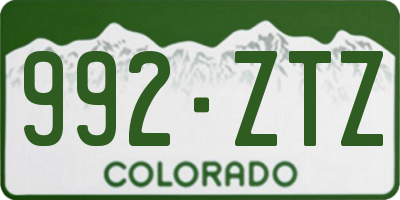 CO license plate 992ZTZ