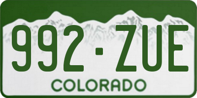 CO license plate 992ZUE