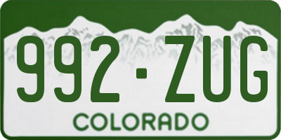 CO license plate 992ZUG