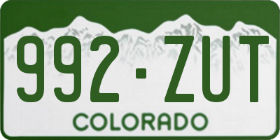 CO license plate 992ZUT