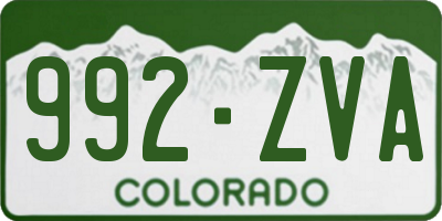 CO license plate 992ZVA