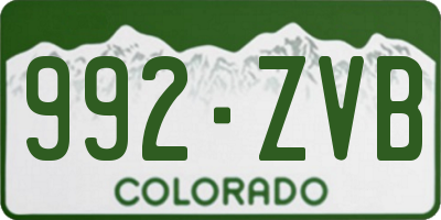 CO license plate 992ZVB