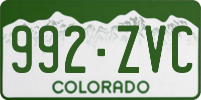 CO license plate 992ZVC