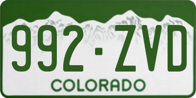 CO license plate 992ZVD