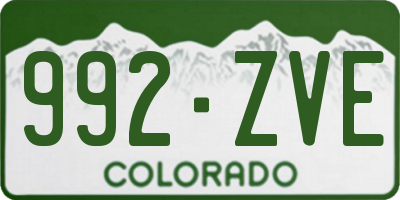 CO license plate 992ZVE