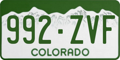 CO license plate 992ZVF