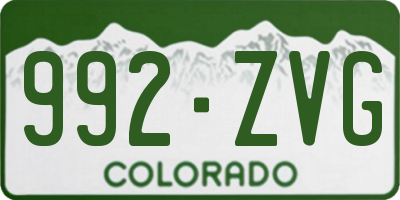 CO license plate 992ZVG