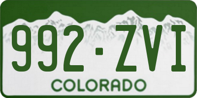 CO license plate 992ZVI