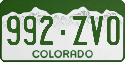 CO license plate 992ZVO