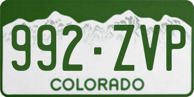 CO license plate 992ZVP