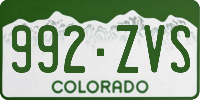 CO license plate 992ZVS