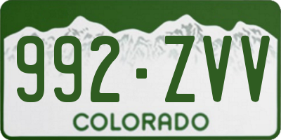 CO license plate 992ZVV