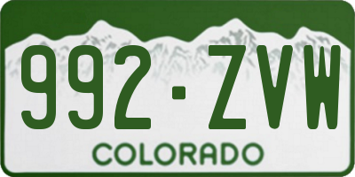 CO license plate 992ZVW