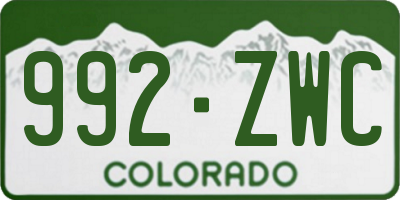 CO license plate 992ZWC