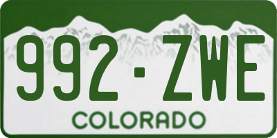 CO license plate 992ZWE