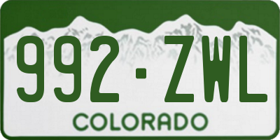 CO license plate 992ZWL