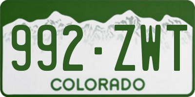 CO license plate 992ZWT