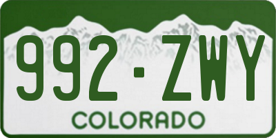 CO license plate 992ZWY