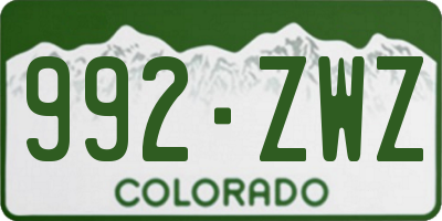 CO license plate 992ZWZ