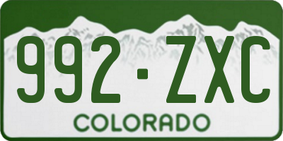 CO license plate 992ZXC