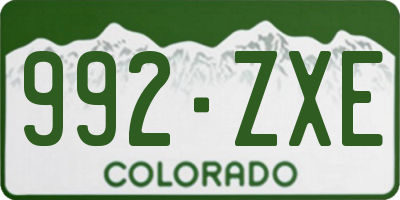 CO license plate 992ZXE