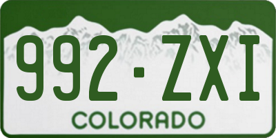 CO license plate 992ZXI