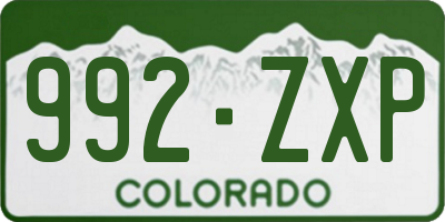 CO license plate 992ZXP