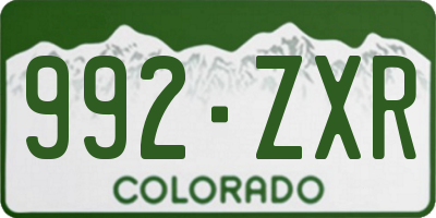 CO license plate 992ZXR