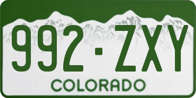 CO license plate 992ZXY