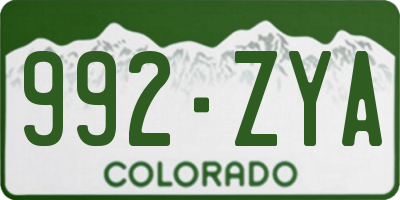 CO license plate 992ZYA