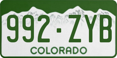 CO license plate 992ZYB