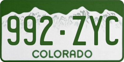 CO license plate 992ZYC