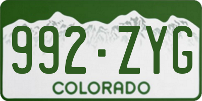 CO license plate 992ZYG