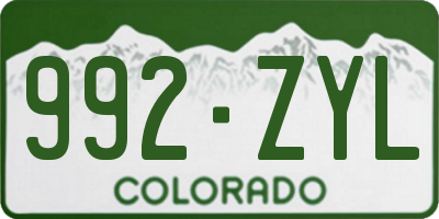 CO license plate 992ZYL