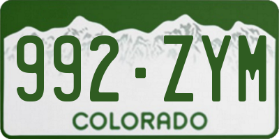 CO license plate 992ZYM
