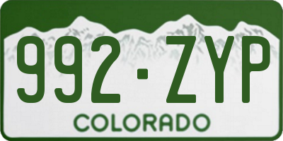 CO license plate 992ZYP