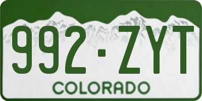 CO license plate 992ZYT