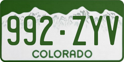 CO license plate 992ZYV