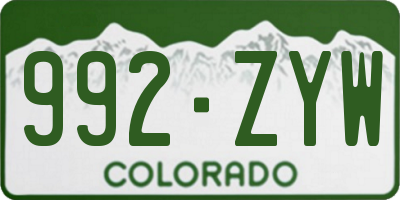 CO license plate 992ZYW