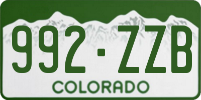 CO license plate 992ZZB