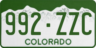 CO license plate 992ZZC