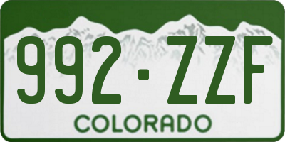 CO license plate 992ZZF