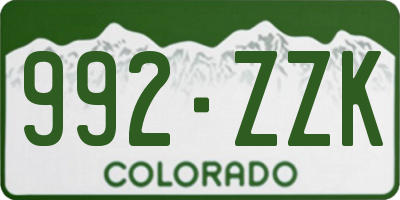 CO license plate 992ZZK