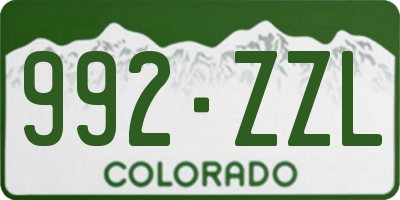 CO license plate 992ZZL