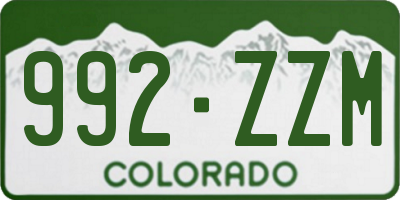 CO license plate 992ZZM