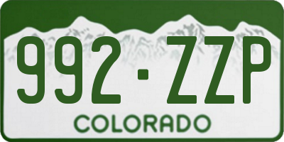 CO license plate 992ZZP